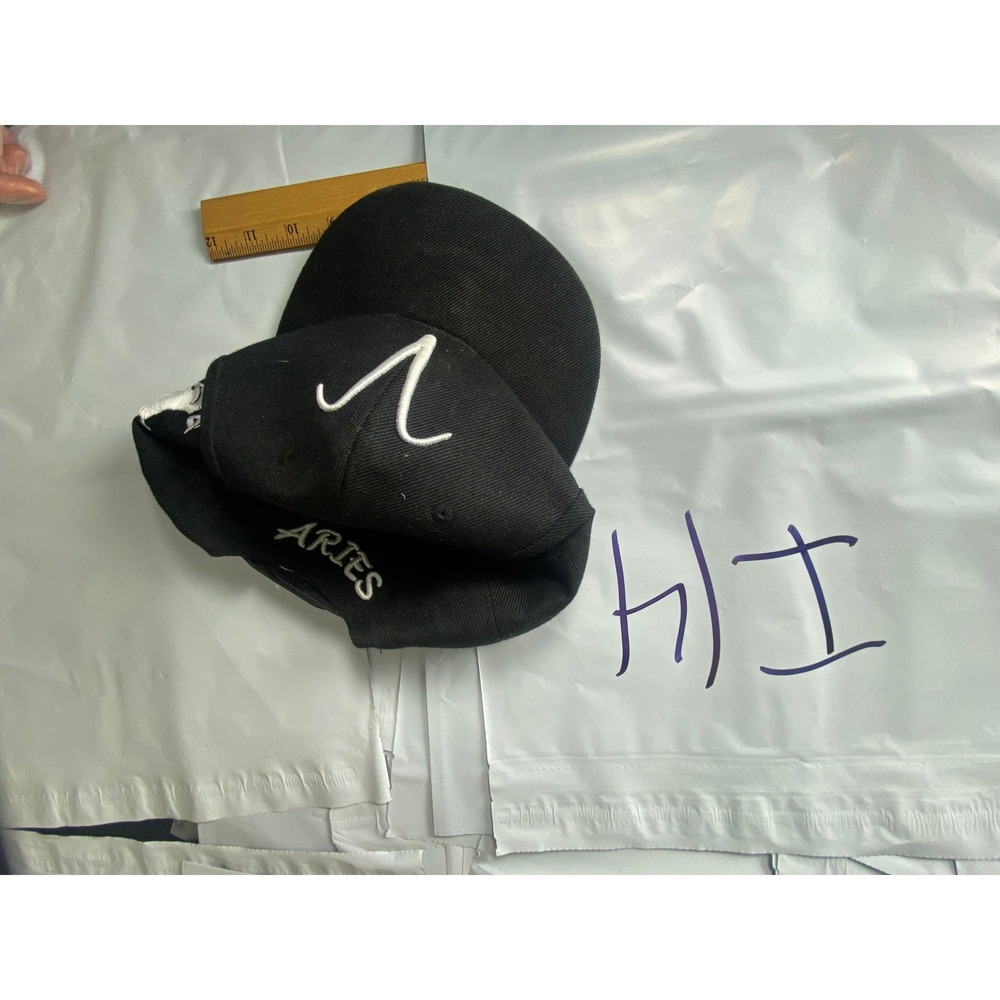 Aries Black Baseball Cap Embroidered‎ Logo Adjustable